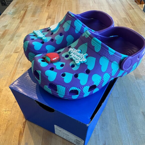 Awake NY x Crocs Classic Clog "Neon Purple" (Juniors) Sz J1 NEW - Picture 1 of 7